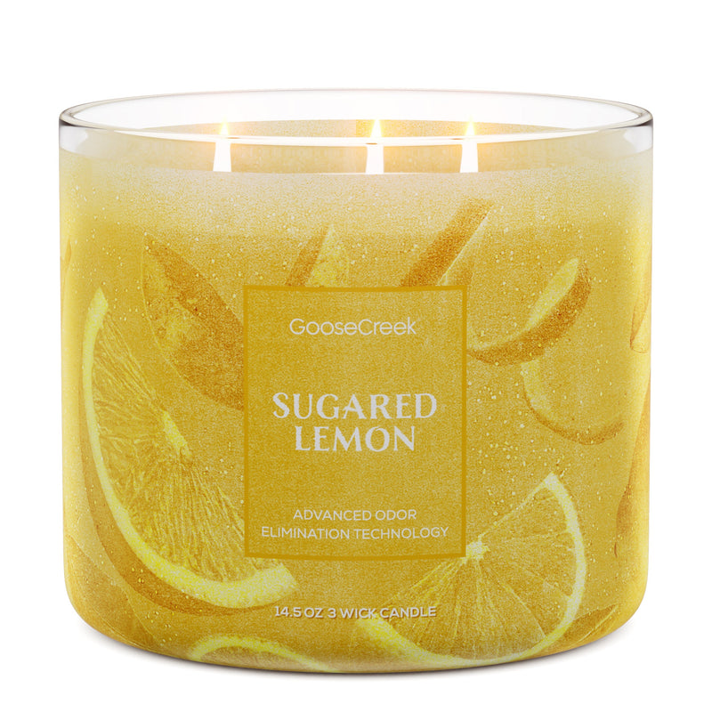 Sugared Lemon Odor Eliminating 3-Wick Candle Series 4-0599